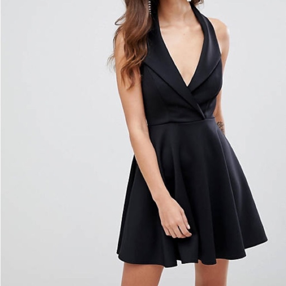 ASOS Design Scuba Tux Skater Dress